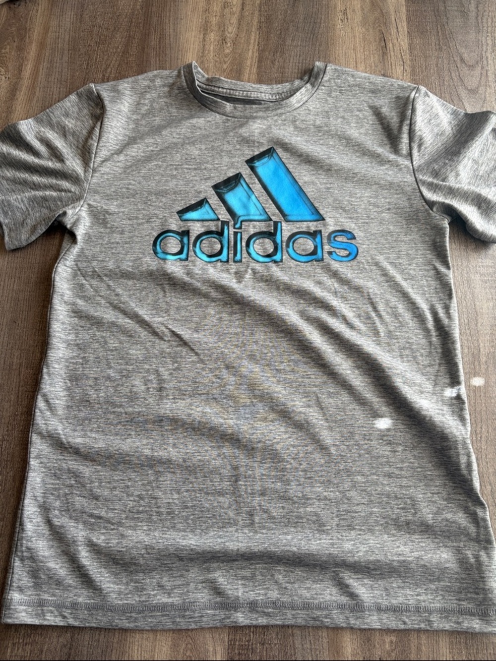 adidas boys grey  T-Shirt with Blue Logo